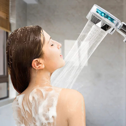 360 Degrees Rotation Turbo Fan Shower Head High Pressure Water Saving Spray Adjustable Showerhead Filters Bathroom Accessories
